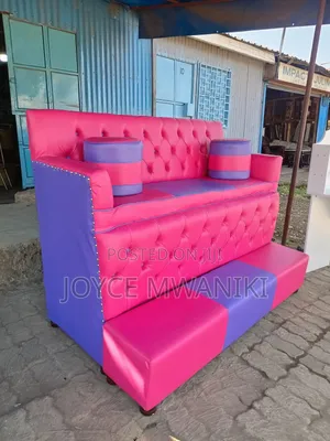 Pedicure Seat, 3 Seater Purple and Pink