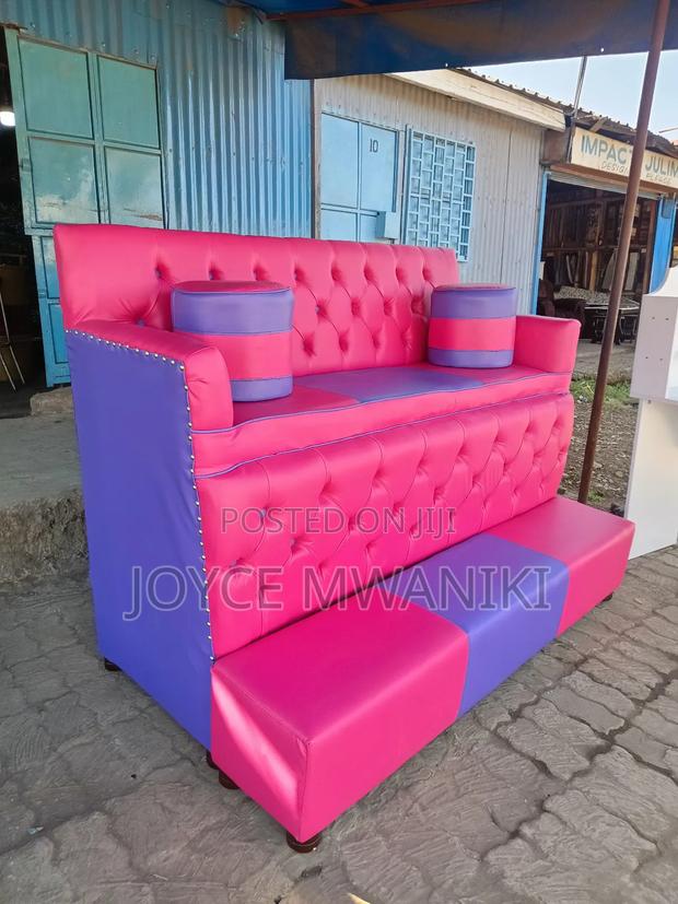 Pedicure Seat, 3 Seater Purple and Pink