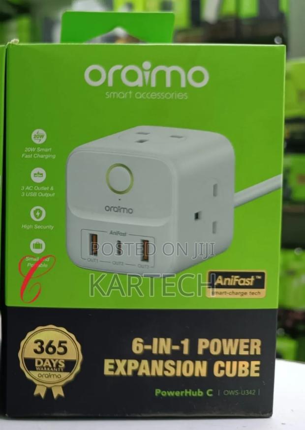 Oraimo Powerhub C OWS-U342 6 in 1 Power Expansion Cube - thumbnail 2