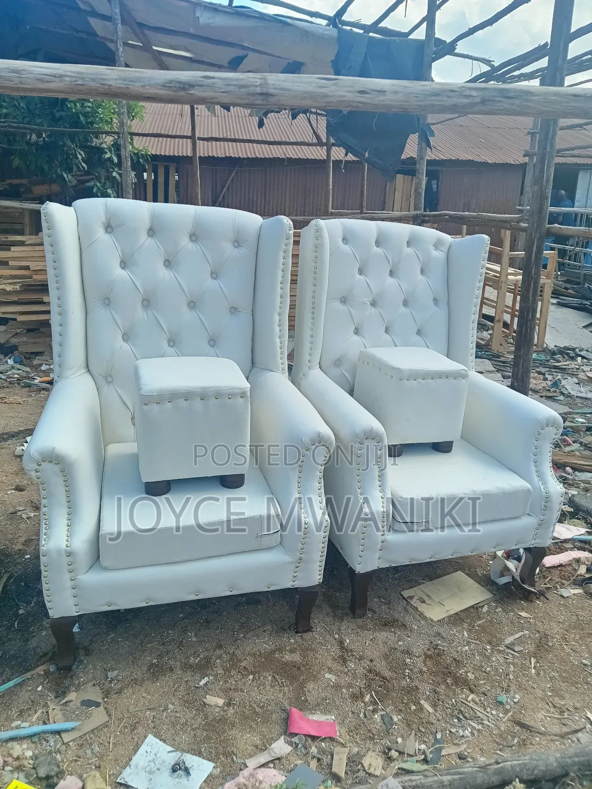 King Chairs or Pedicure Seats, Cream White 