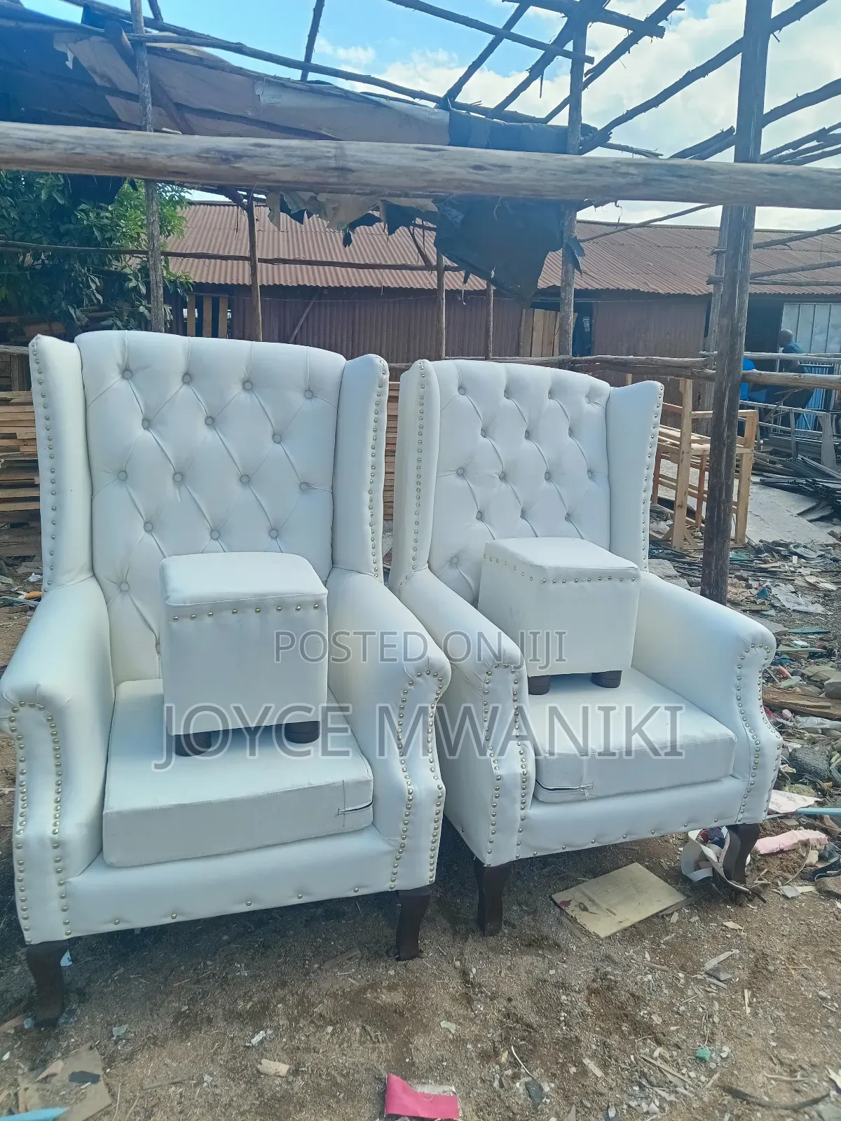 King Chairs or Pedicure Seats, Cream White 