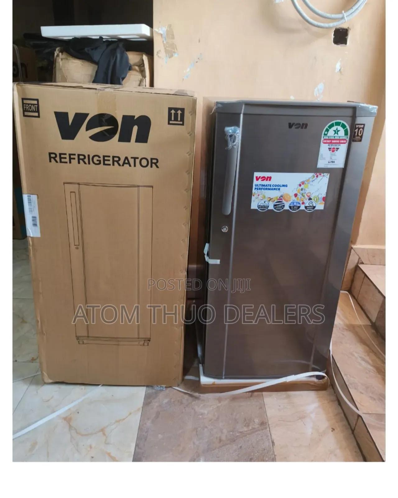 VON VARS-23DHS Single Door Fridge 185litres Silver