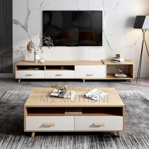 Modern Fashion Simple Style Long Rectangle Oak Coffee Table - main view