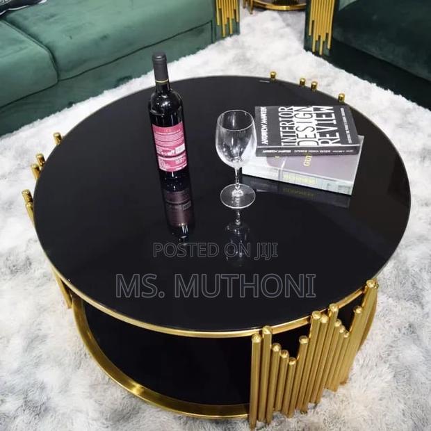 Central Glass Tablesize :80cm Diameter Goldstands * - main view