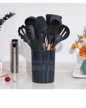 *Silicone Spoon Set Black