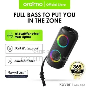 Oraimo Rover 12W RGB Lights Bluetooth Speaker.