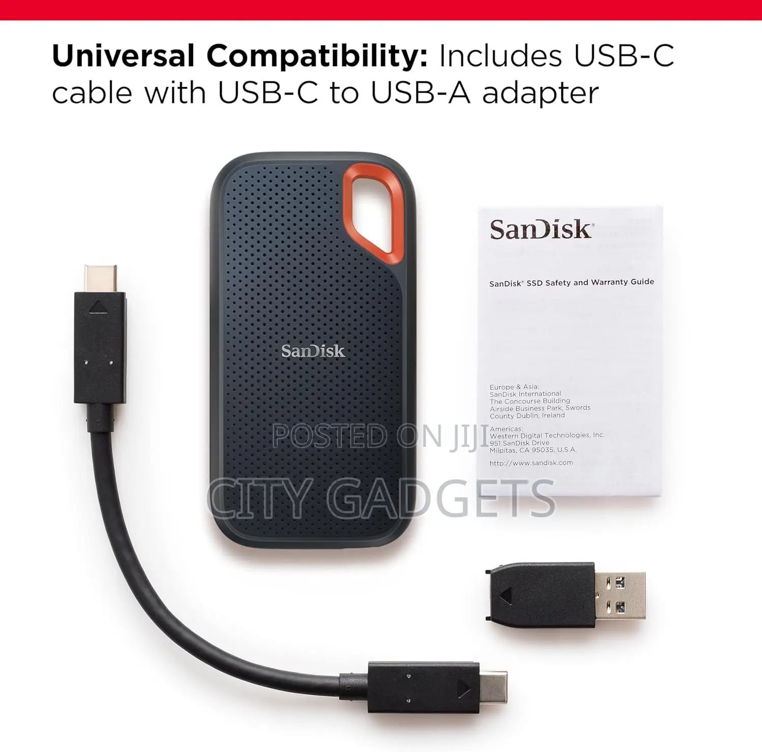 Sandisk 2TB Extreme Portable SSD - Up to 1050mb/S, USB-C