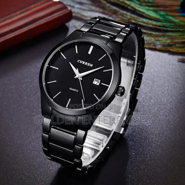 All Black CURREN Gents #8106 Stainless Steel Strap Watch