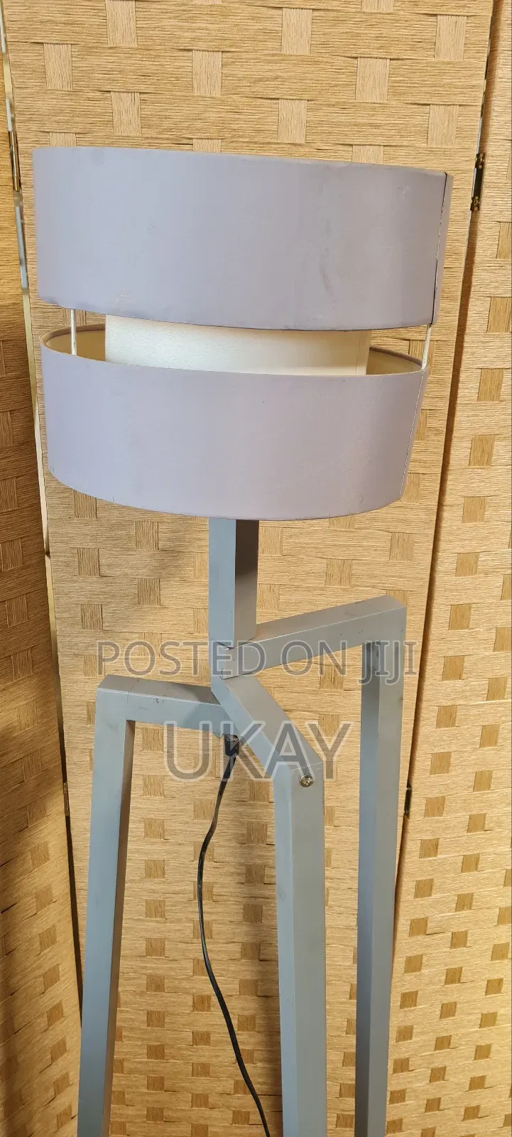 Tripod Floor Lamp Grey Shade.