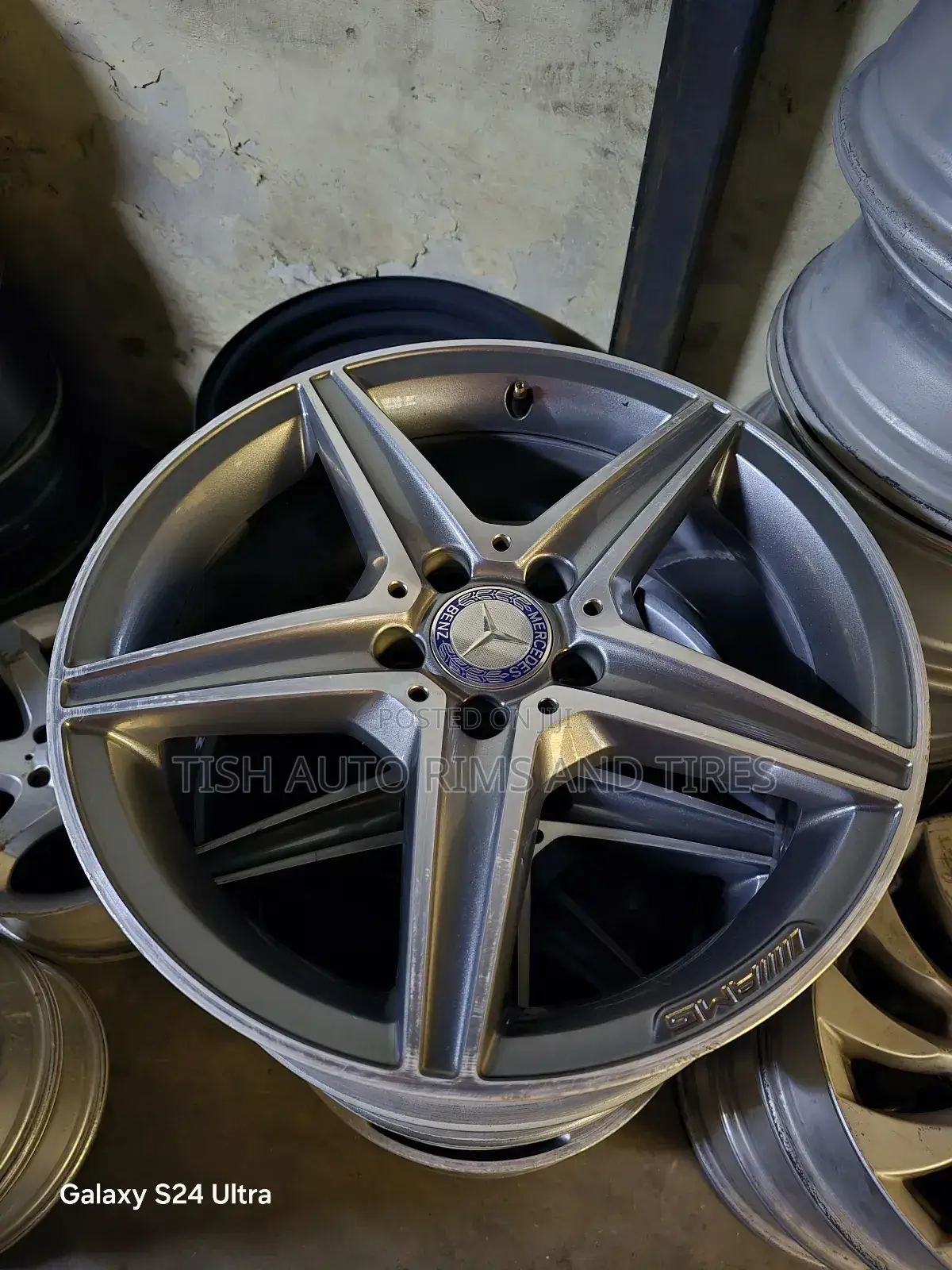 Original Gray Silver AMG 18 Inch Mercedes Rims
