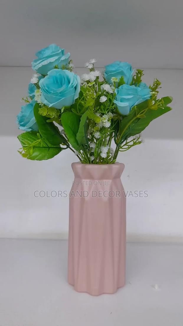 Blue and White Flowers Available With Vase - main view
