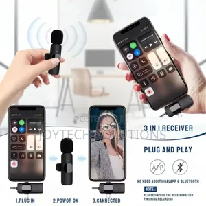 3in1 Lavalier Wireless Receiver Mic Plug and Play