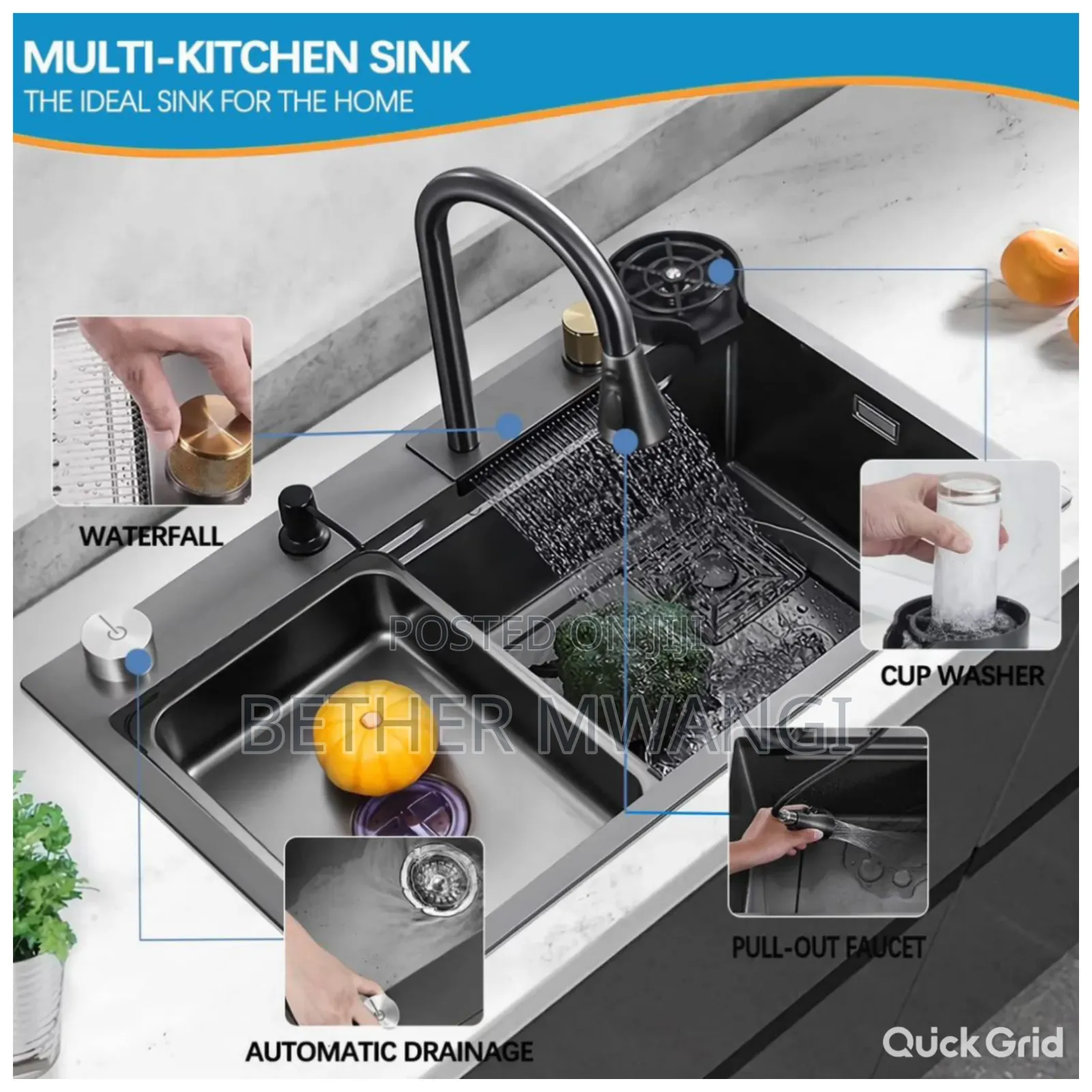 Multifunction- Waterfall Kitchen Sink in Kenya