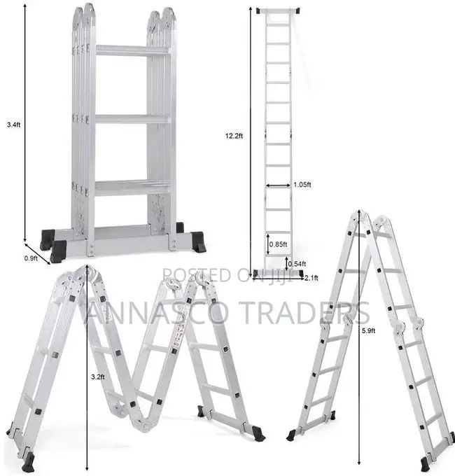 4,7m Foldable Step Ladder Scaffolding Aluminum