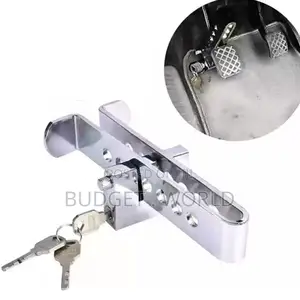3 Keys,Stainless Steel 8 Hole Brake Clutch Car Pedal Lock