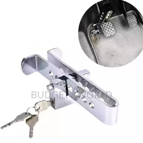 3 Keys,Stainless Steel 8 Hole Brake Clutch Car Pedal Lock