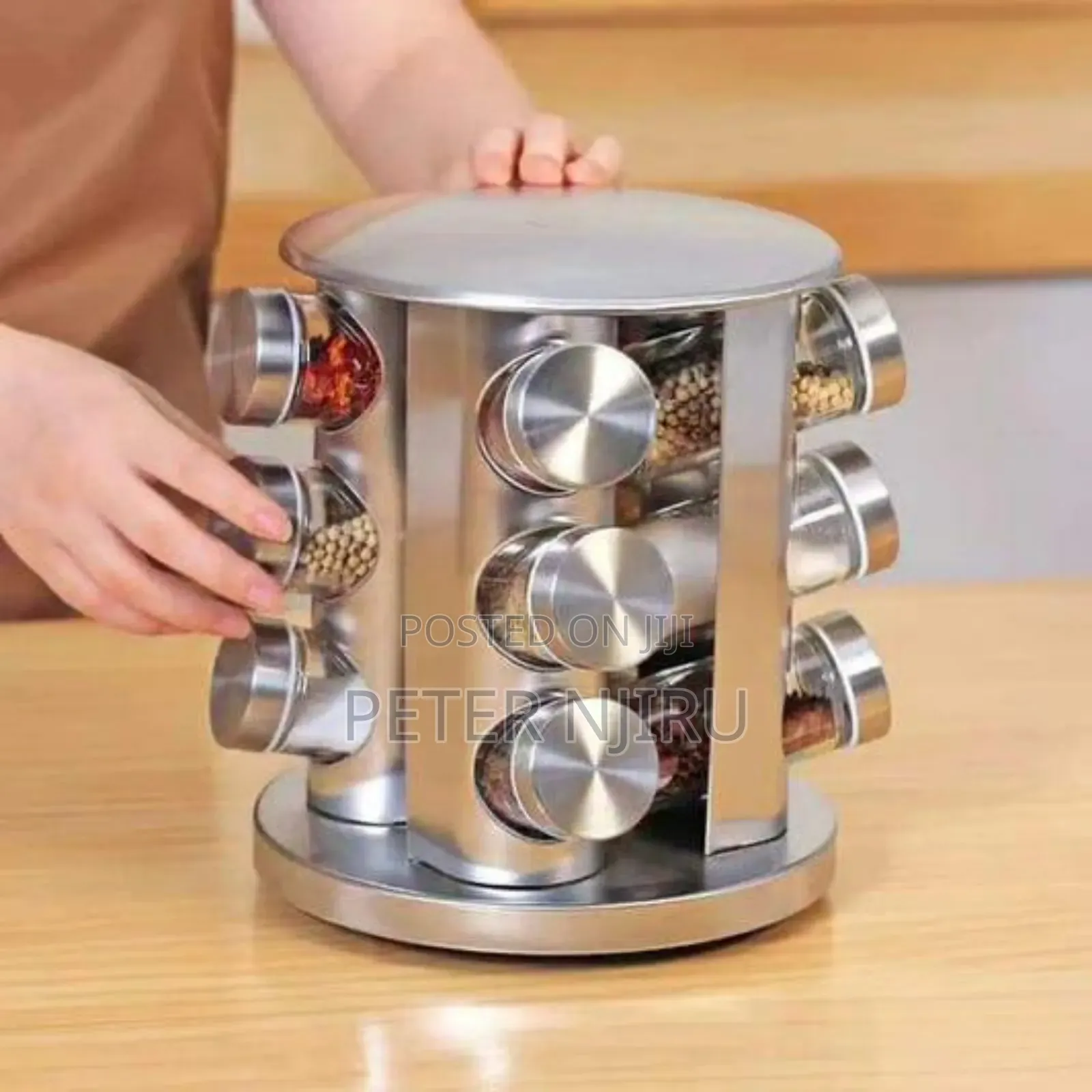 12 PCS Glass Rotatable Spice Rack