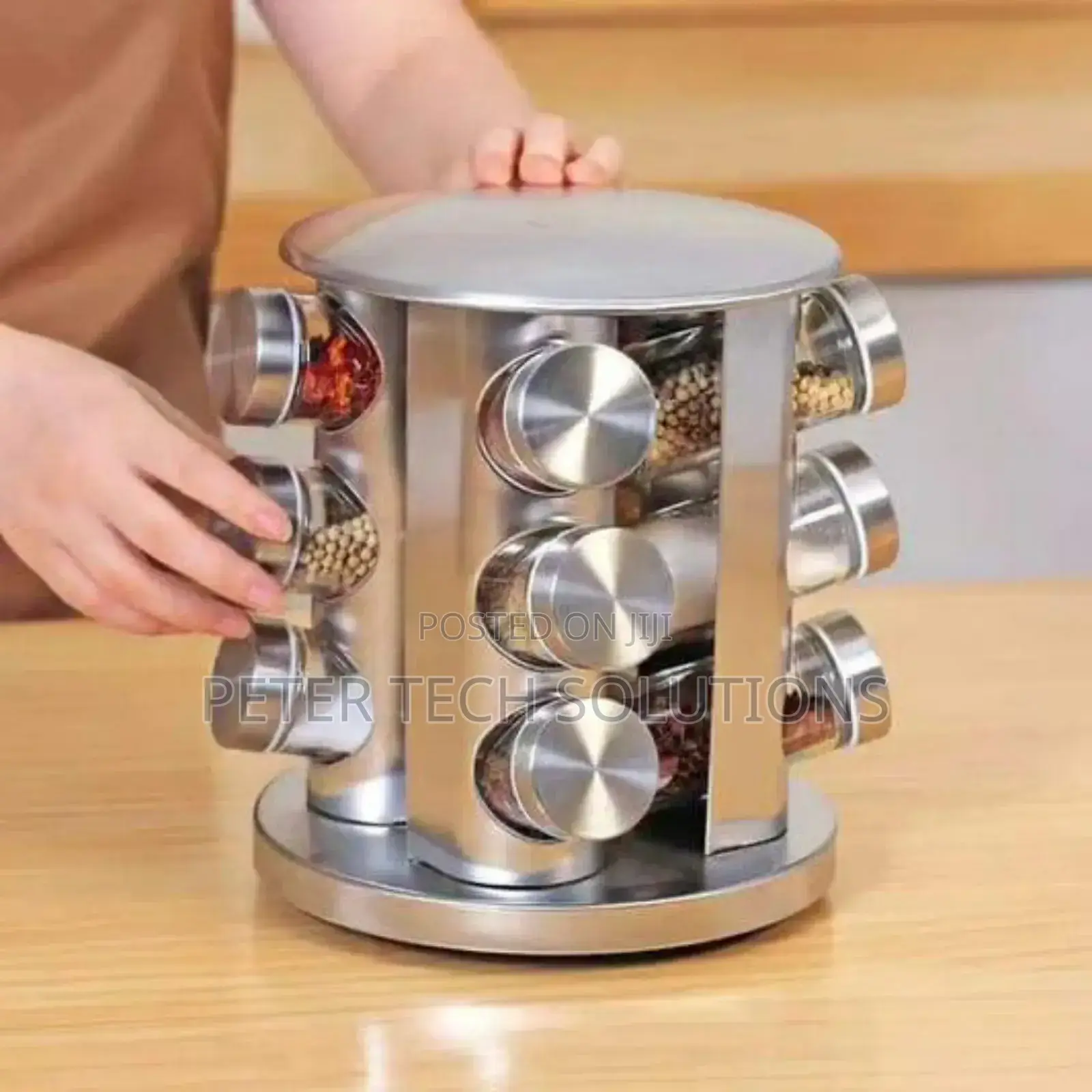 12 PCS Glass Rotatable Spice Rack