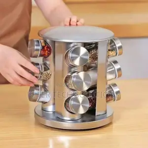 12 PCS Glass Rotatable Spice Rack