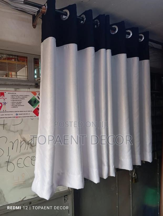 Black and White Kitchen Window Curtain - main view