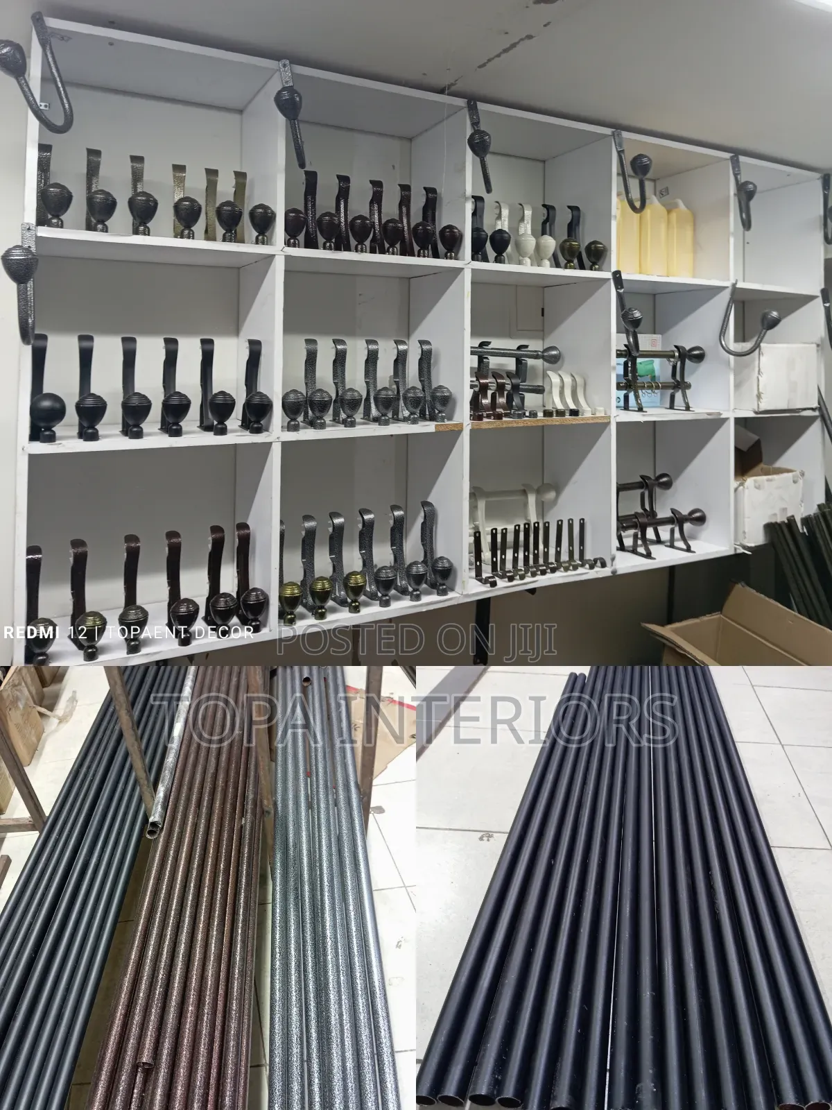 Local Powder Coated Jua Kali Curtain Rods and Accessories