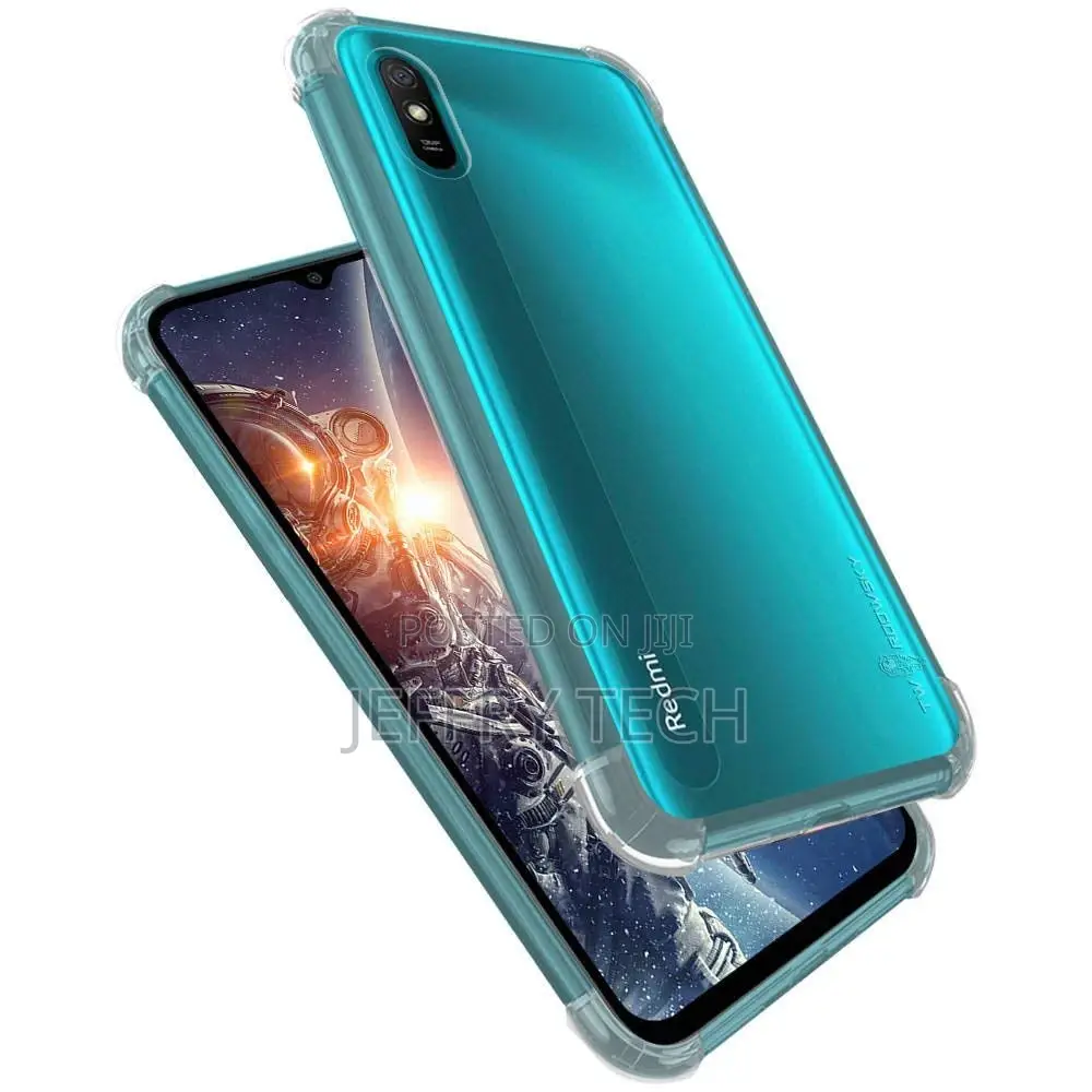 Redmi 9A Raised Corners 12D Transparent Bumper Corners Cover
