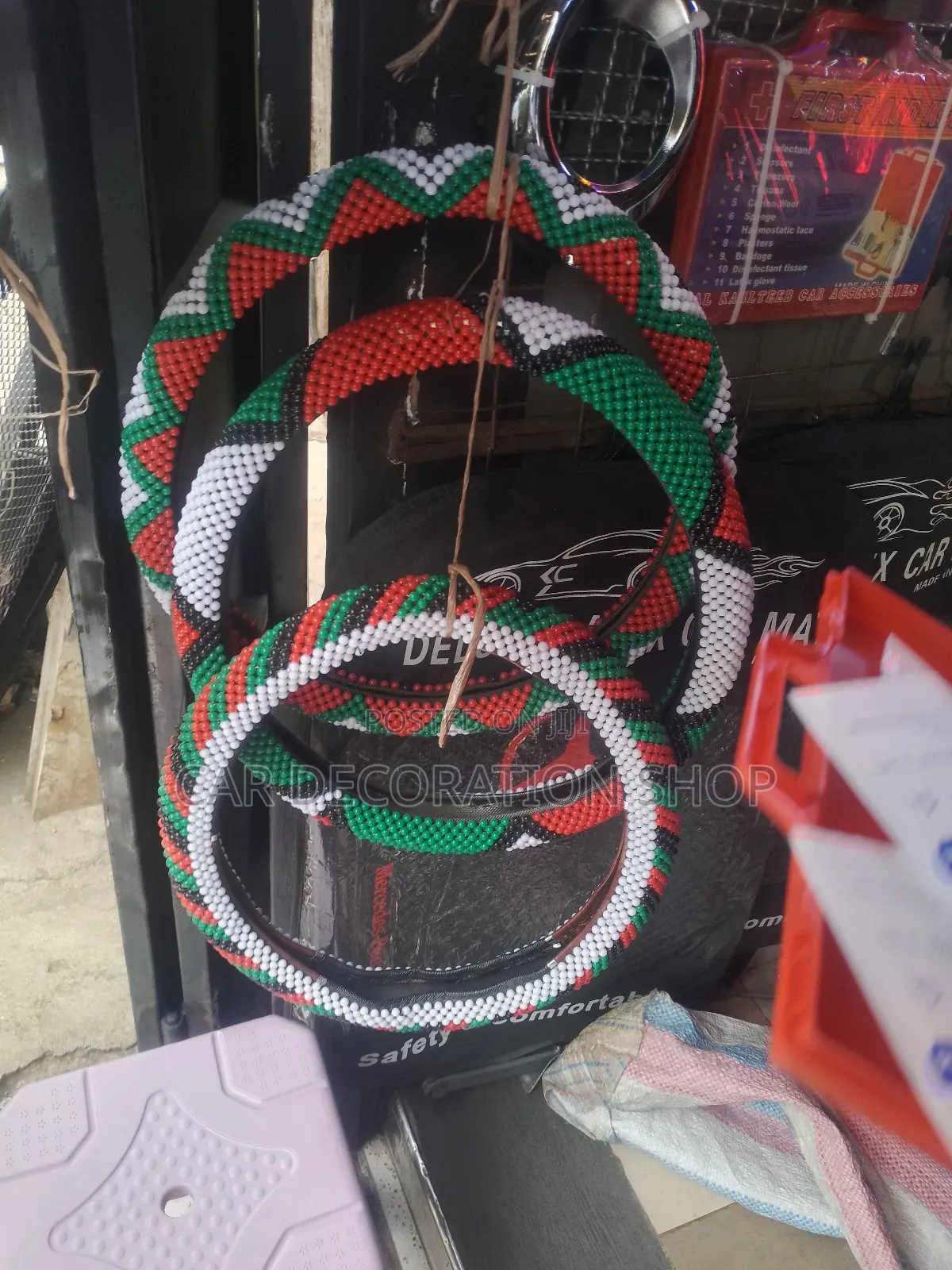 Kenyan Colored Steering Cover in Sizes