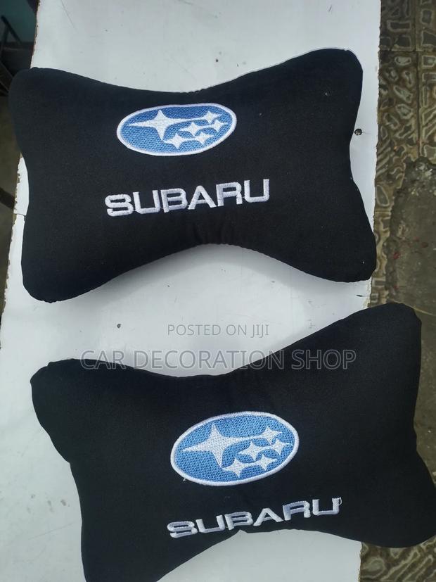 2pc Subaru Fabric Material Neckrest - main view