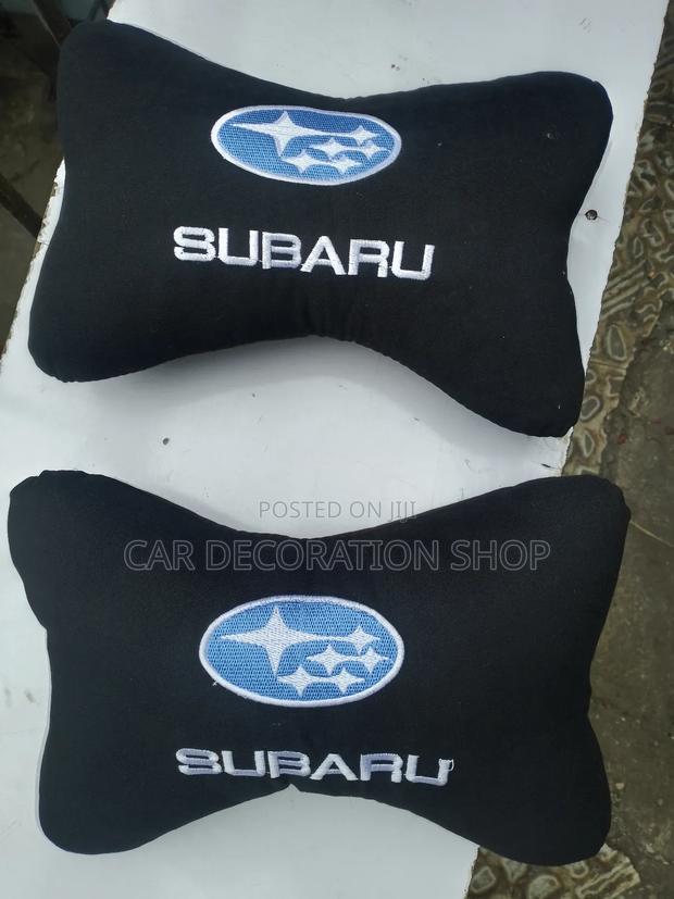 2pc Subaru Fabric Material Neckrest - thumbnail 2