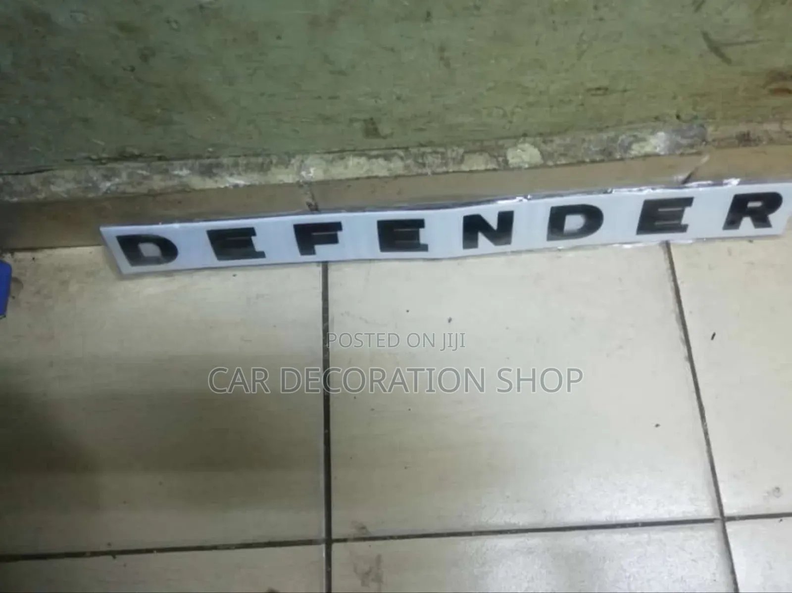 Black DEFENDER Lettering Emblem for Bonnet