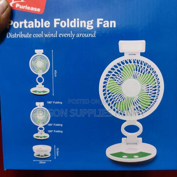 Folding Fan, Portable Folding Fan, Table Fan With LED Light - thumbnail 4