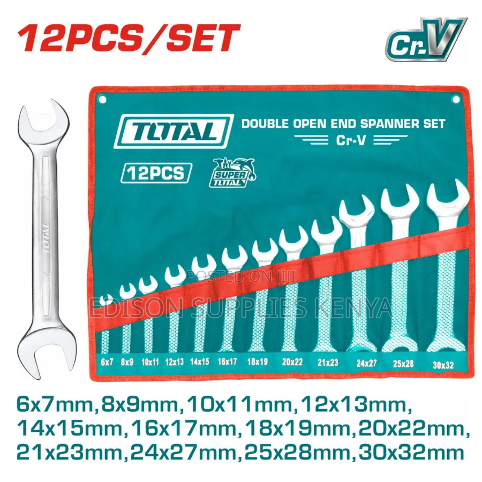 Spanners Total Double Open End Spanner Set 12pcs - 6 to 32mm