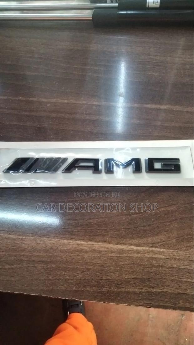 Black AMG Mercedes Lettering Badge