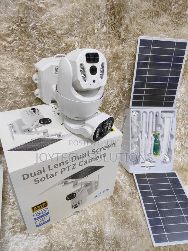 Dual Solar Screen PTZ CCTV Powered Camera. Dual Lens 4G - main view