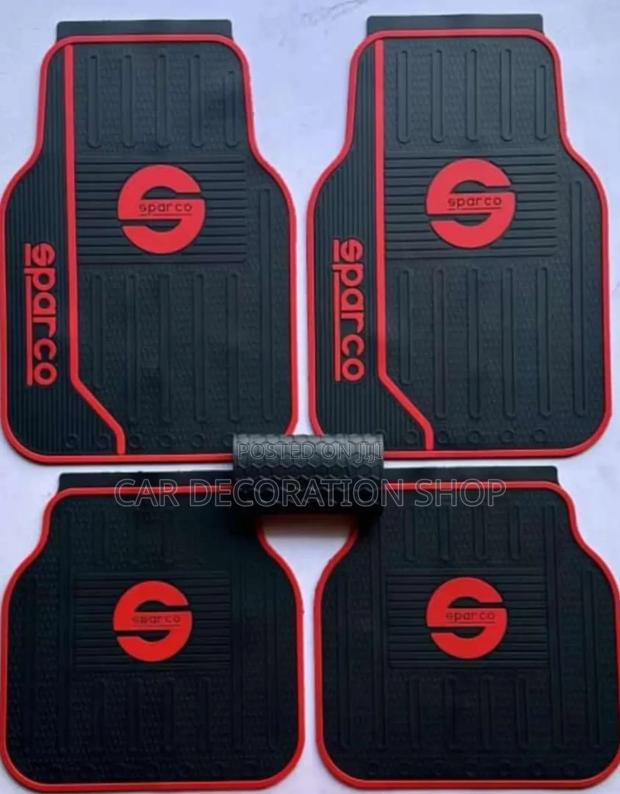 5pcs Rubber Sparco Rubber Mats for 5 Seater Cars