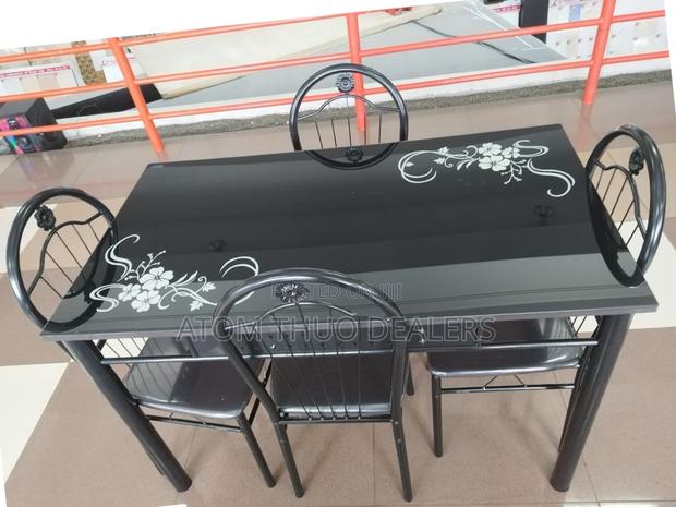 Black Executive 4 Sitter Dining Table Set