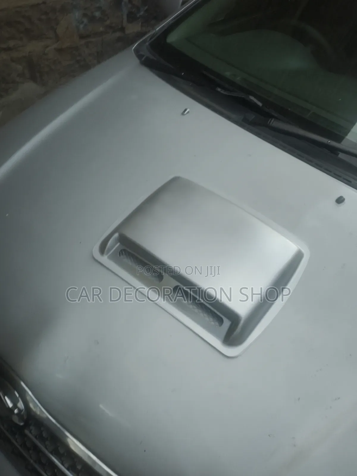 Car Decorative Silver Metallic Bonnet Hood Scoop