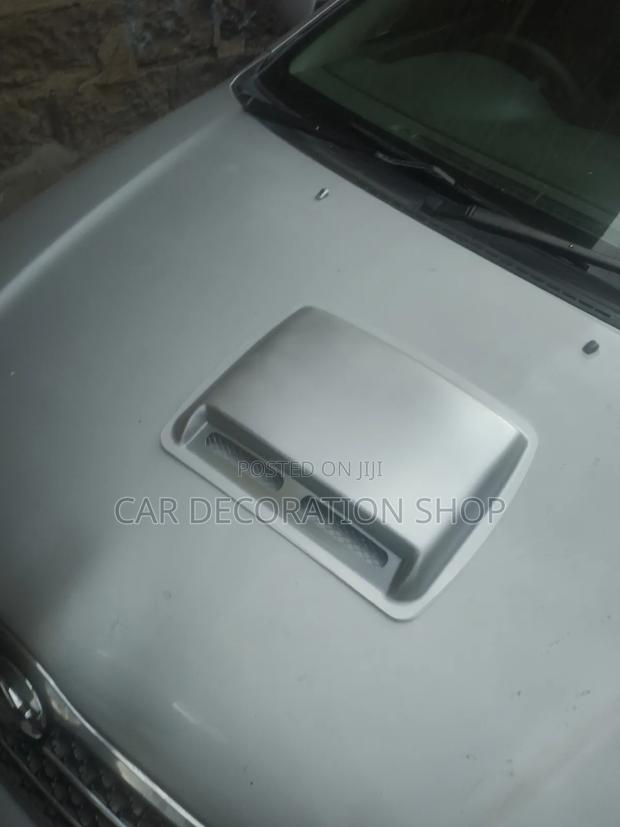 Car Decorative Silver Metallic Bonnet Hood Scoop - thumbnail 2