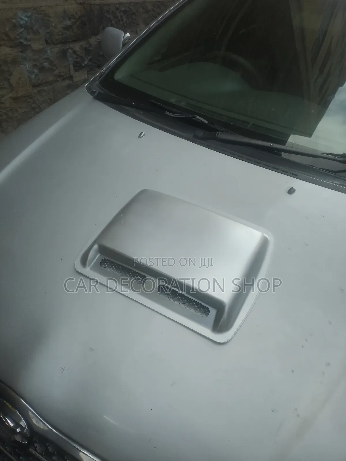 Car Decorative Silver Metallic Bonnet Hood Scoop