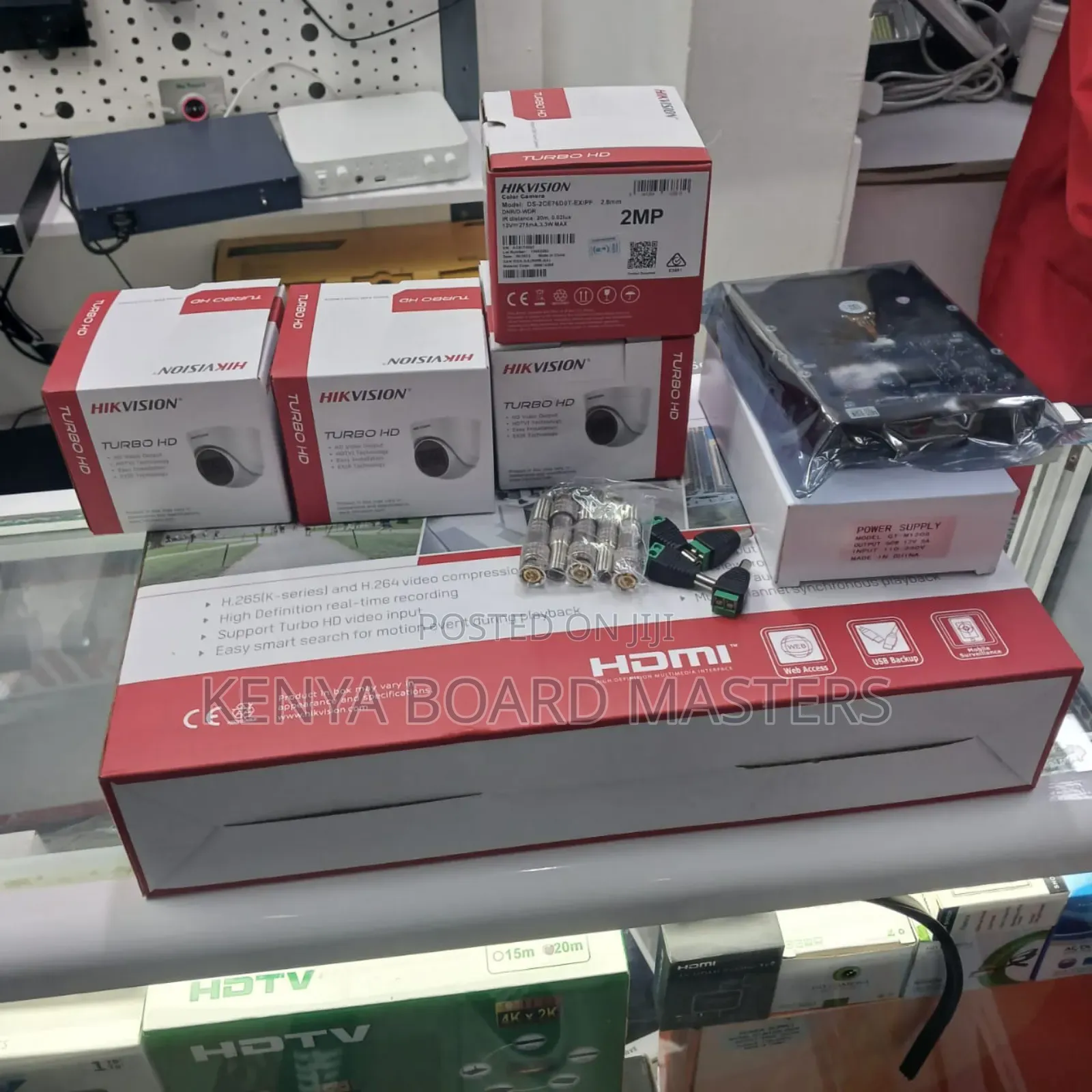 Complete 4 CCTV Hikvision Cameras. New