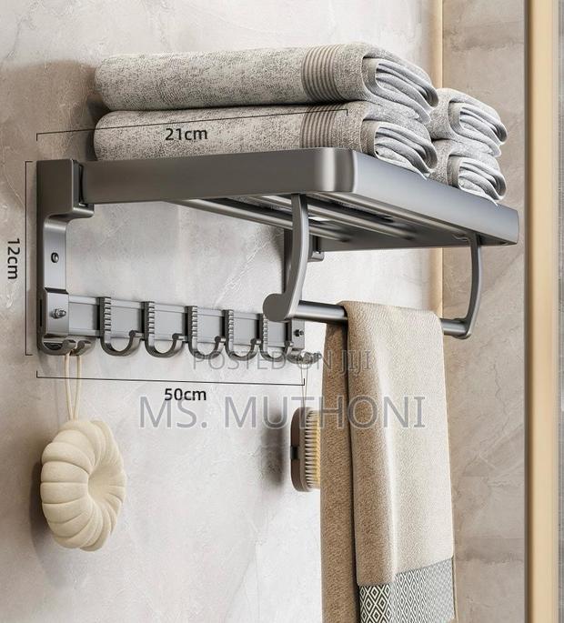 Heavy Duty Towel Organizer With Hanging Hooks Size :50cm