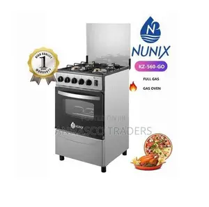 QUALITY Nunix 50 * 55cm Cooker, 4 Gas Burners, Gas Oven