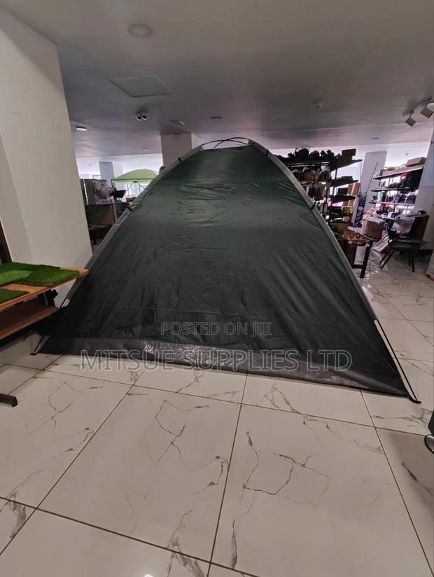 Camping Tent Polyester Water Proof 3x3m for 6 Pax Green - main view