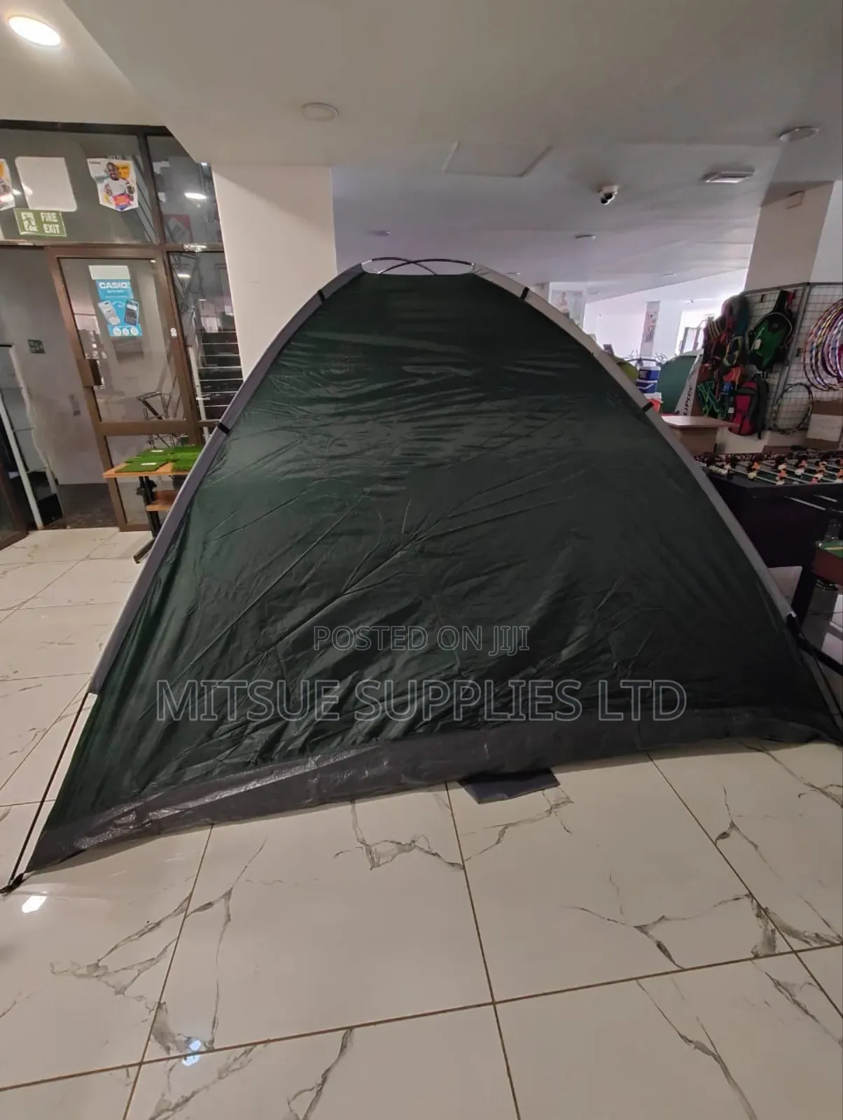 Camping Tent Polyester Water Proof 3x3m for 6 Pax Green