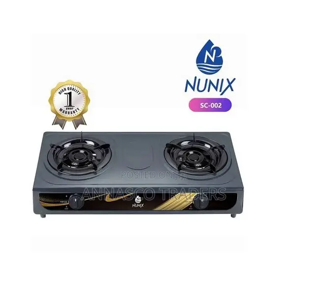 Nunix SC-002 Table Top Double Burner Gas Stove Cooker