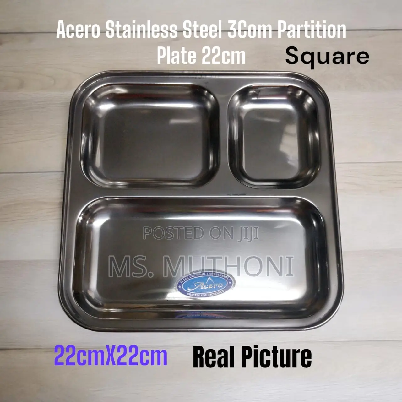 117791 Acero Stainless Steel 3com Partition Plate