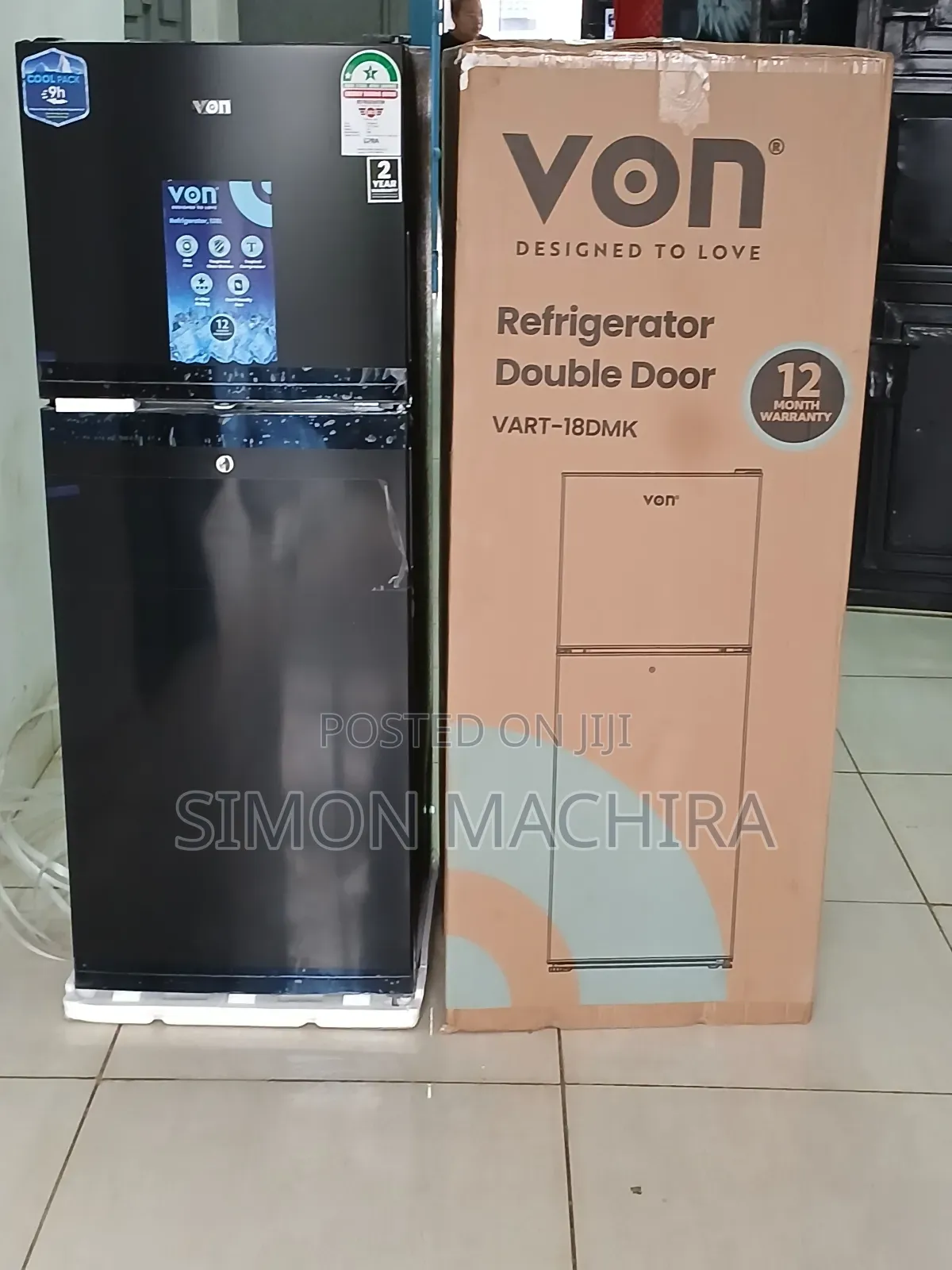 Von 138L VART-18DMK Black Refrigerator