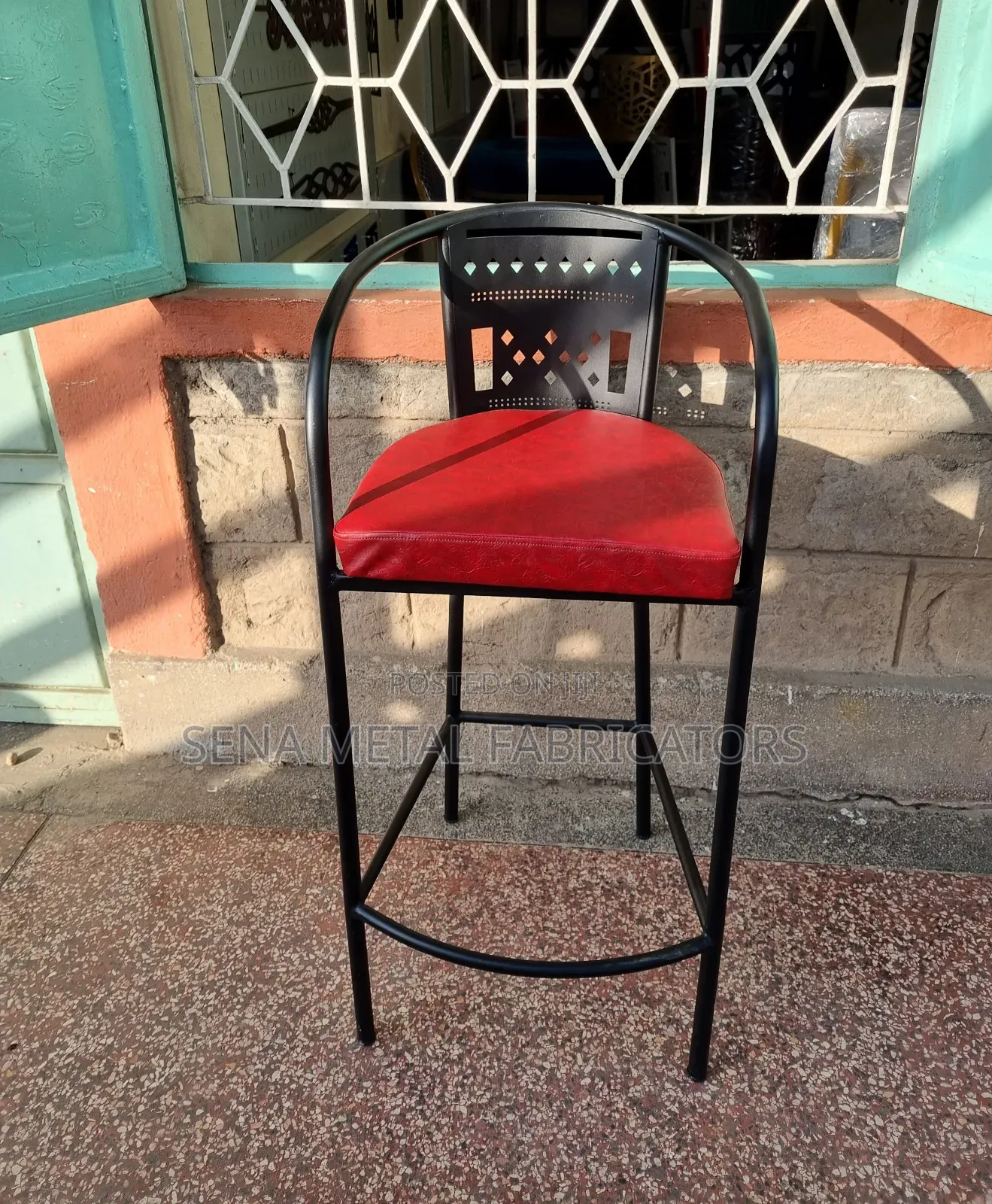 Hihigh-Quality Laser Cut Powder-Coated High Stools.