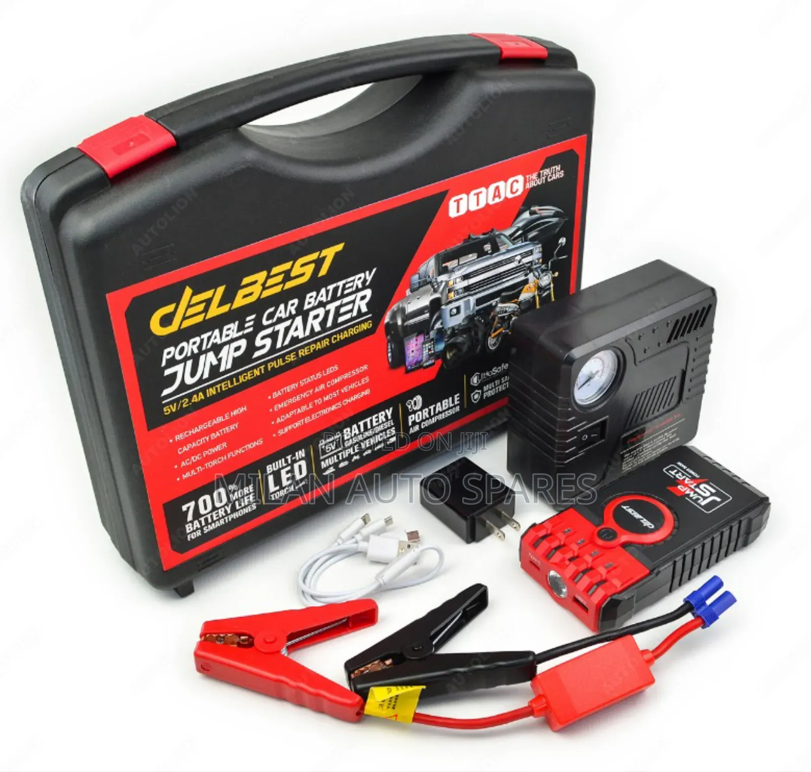 Emergency Portable Car Jump Starter Kit With Airpump,Pwrbank