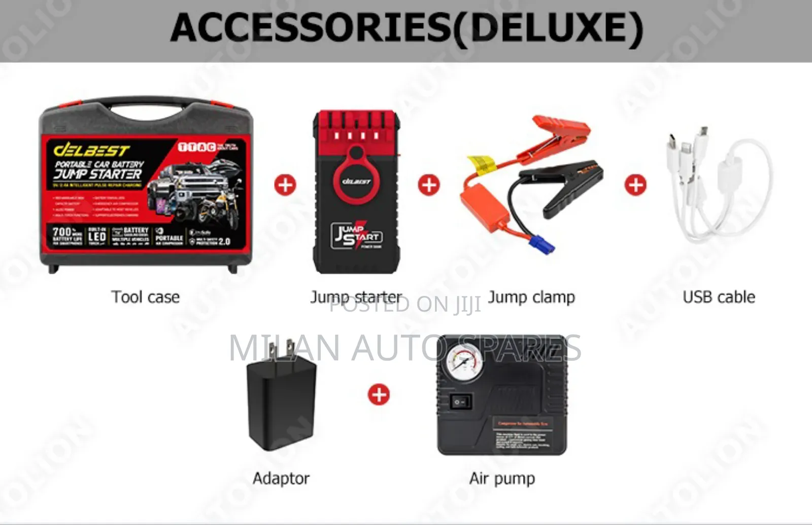 Emergency Portable Car Jump Starter Kit With Airpump,Pwrbank